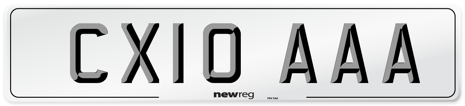 CX10 AAA Number Plate from New Reg